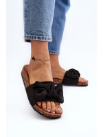 Dámske papuče s mašľou, čierne Ezephira