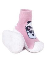Yoclub Detské dievčenské protišmykové ponožky s gumovou podrážkou P2 Pink