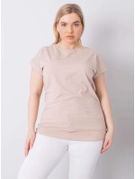 Béžové bavlnené tričko vo väčšej veľkosti