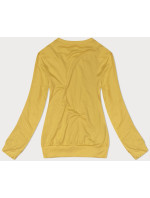 Tenká žltá dámska mikina so sťahovacím lemom (68W05-117)