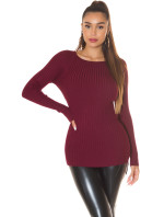 Trendy KouCla High Low ribbed jumper