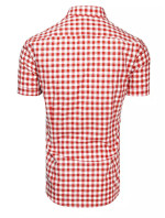 Bielo-červené pánske tričko s krátkym rukávom Dstreet KX0954
