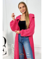 Mohérový sveter so stojacím golierom vo fuchsiovej farbe