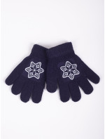 Dievčenské päťprsté rukavice Yoclub s reflexnými prvkami RED-0237G-AA50-008 námornícka modrá