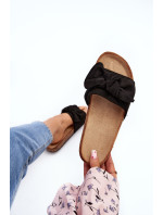 Dámske papuče s mašľou, čierne Ezephira