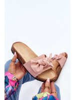 Dámske papuče s mašľou, ružové Ezephira