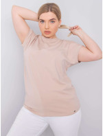 Béžové bavlnené tričko vo väčšej veľkosti