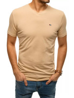 Béžové pánske tričko bez potlače RX4465