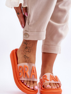 Dámske papuče na platforme Orange Brave