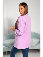 Elegantné sako s klopami svetlo fialovej farby
