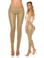 Sexy KouCla leather look trousers with decor seams