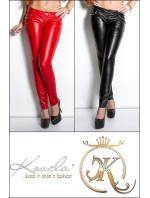 Sexy KouCla leatherlook-pants with studs on pocket