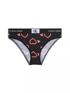 Dámske nohavičky 000QF7480E H1R Black so srdiečkami - Calvin Klein