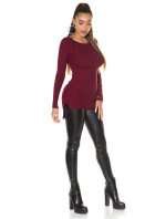 Trendy KouCla High Low ribbed jumper