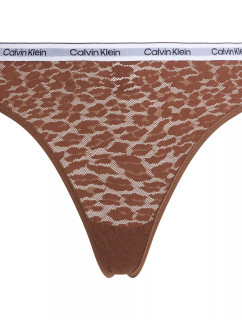 Dámske tangá HIGH LEG THONG 000QD5051E FUA Brown - Calvin Klein