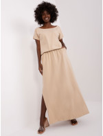 Béžové bavlnené šaty