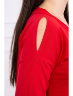 Šaty s potlačou rukoväte v červenej farbe