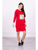 Šaty s potlačou Dream červené