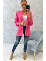 Elegantné sako s klopami v ružovej farbe