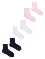 Yoclub Dievčenské ponožky s volánom 3-pack 2 Multicolour