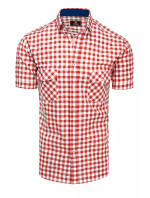 Bielo-červené pánske tričko s krátkym rukávom Dstreet KX0954